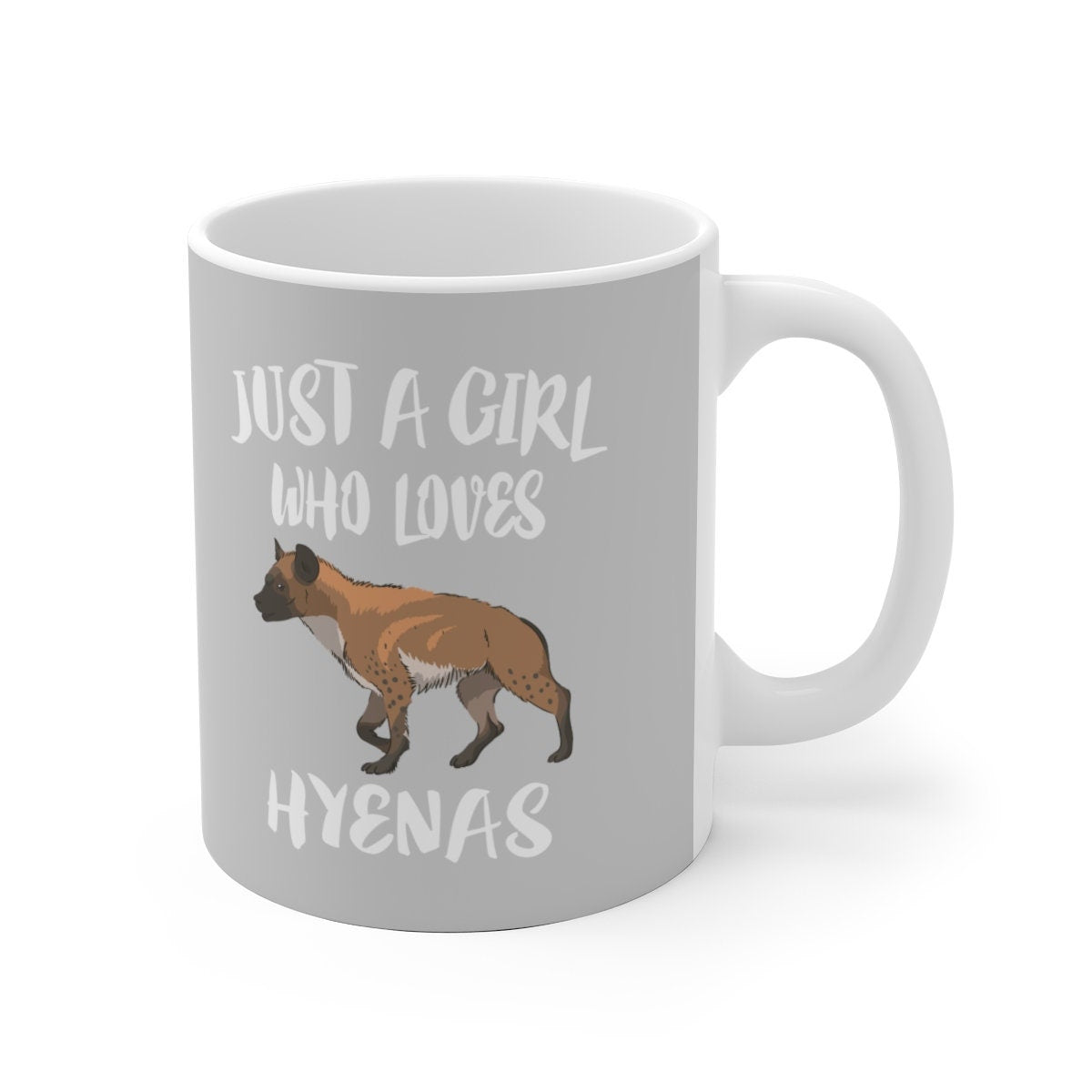 Just A Girl Who Loves Hyenas Tee Coffee Mug, Hyena Lover Gift, Hyena Animal Mug Image 2