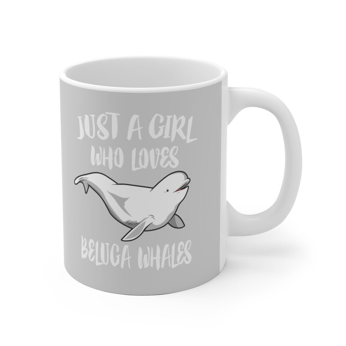 Just A Girl Who Loves Beluga Whales Tee Coffee Mug, Beluga Whale Lover Gift, Whale Animal Mug Image 2