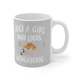 Just A Girl Who Loves Kangaroos Tee Coffee Mug, Kangaroo Lover Gift, Kangaroo Animal Mug Image 2