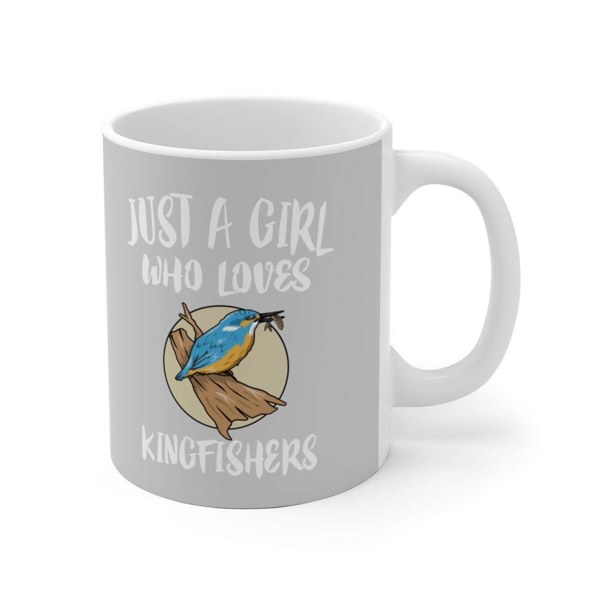 Just A Girl Who Loves Kingfishers Bird  Tee Coffee Mug, Kingfisher Lover Gift, Birding Animal Mug Image 2