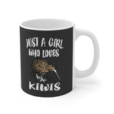 Just A Girl Who Loves Kiwis Bird  Tee Coffee Mug, Kiwi Lover Gift, Birding Animal Mug Image 2