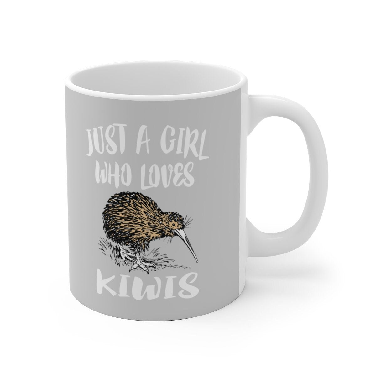 Just A Girl Who Loves Kiwis Bird  Tee Coffee Mug, Kiwi Lover Gift, Birding Animal Mug Image 1