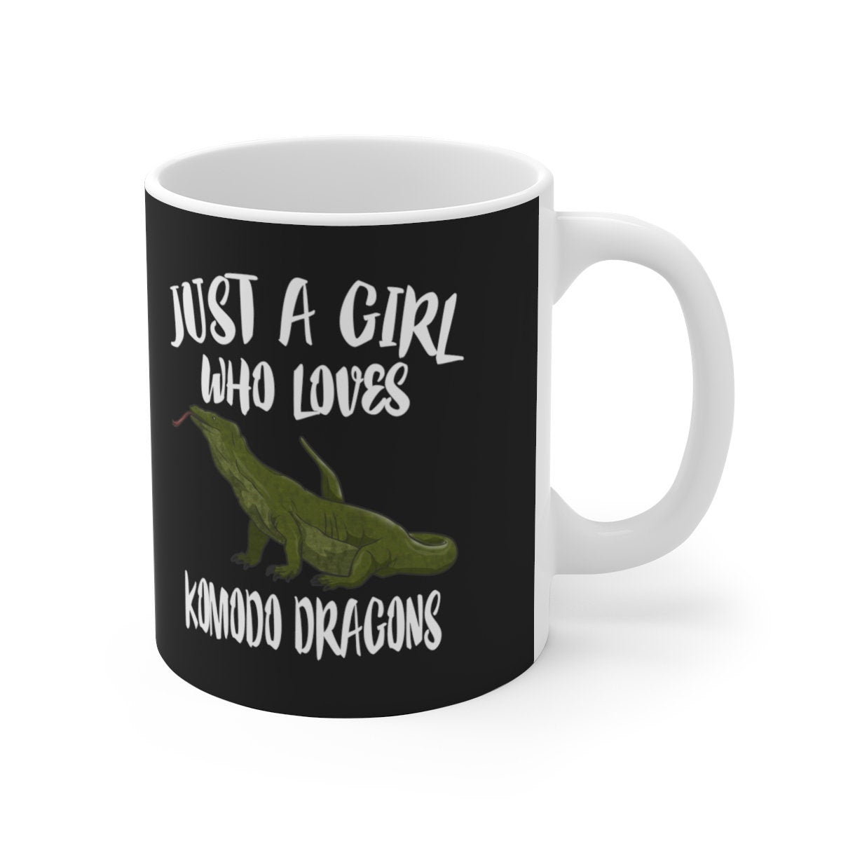 Just A Girl Who Loves Komodo Dragons Tee Coffee Mug, Komodo Dragon Lover Gift, Lizard Animal Mug Image 1
