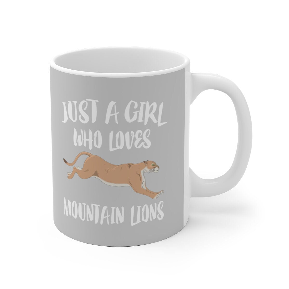 Just A Girl Who Loves Mountain Lions Tee Coffee Mug, Mountain Lion Lover Gift, Mountain Lion Animal Mug Image 2