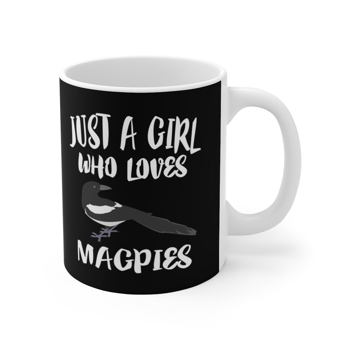 Just A Girl Who Loves Magpies Bird Tee Coffee Mug, Magpie Lover Gift, Birding Animal Mug Image 2