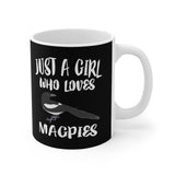 Just A Girl Who Loves Magpies Bird Tee Coffee Mug, Magpie Lover Gift, Birding Animal Mug Image 2