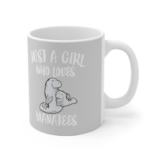 Just A Girl Who Loves Manatees Coffee Mug - manatee print design