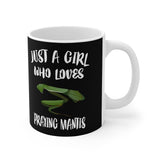 Just A Girl Who Loves Praying Mantis Tee Coffee Mug, Praying Mantis Lover Gift, Praying Mantis Animal Mug Image 2