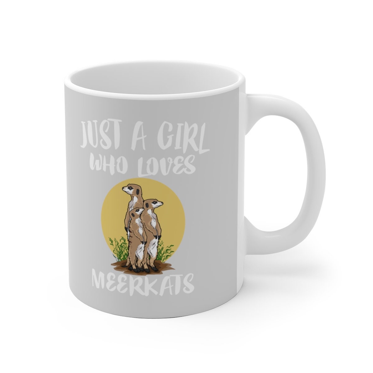 Just A Girl Who Loves Meerkats Tee Coffee Mug, Meerkat Lover Gift, Meerkat Animal Mug Image 2