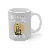 Just A Girl Who Loves Meerkats Tee Coffee Mug, Meerkat Lover Gift, Meerkat Animal Mug Image 2