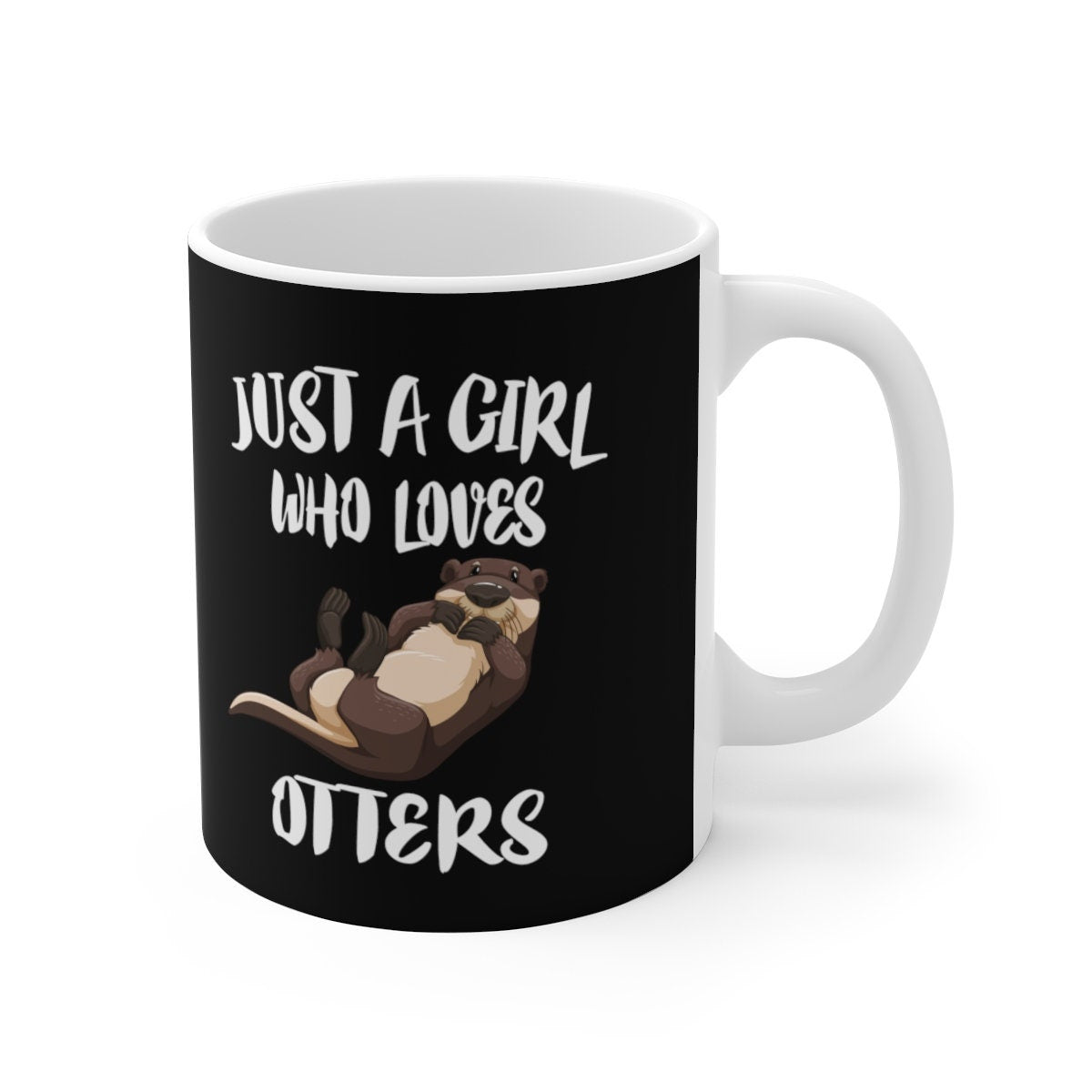 Just A Girl Who Loves Otters Tee Coffee Mug, Otter Lover Gift, Otter Animal Mug Image 1