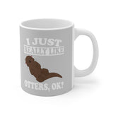 I Just Really Like Otters OK Tee Coffee Mug, Otter Lover Gift, Otter Animal Mug Image 2