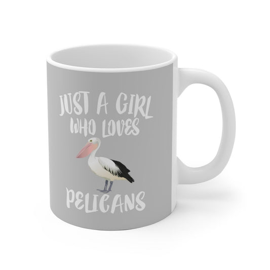 Just A Girl Who Loves Pelicans Coffee Mug - pelican print design