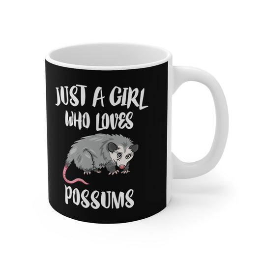 Just A Girl Who Loves Possums Coffee Mug - possum print design