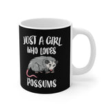 Just A Girl Who Loves Possums Tee Coffee Mug, Possum Lover Gift, Possum Animal Mug Image 1