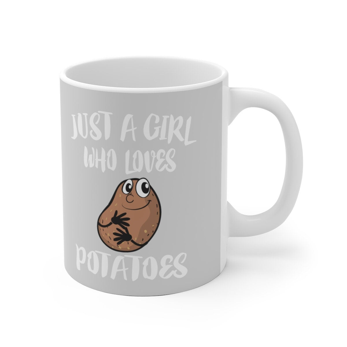 Just A Girl Who Loves Potatoes Tee Coffee Mug, Potato Lover Gift, Potato Vegetable Mug Image 1