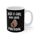 Just A Girl Who Loves Potatoes Tee Coffee Mug, Potato Lover Gift, Potato Vegetable Mug Image 2