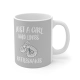 Just A Girl Who Loves Rattlesnakes Snake Tee Coffee Mug, Rattlesnake Lover Gift, Snake Animal Mug Image 2