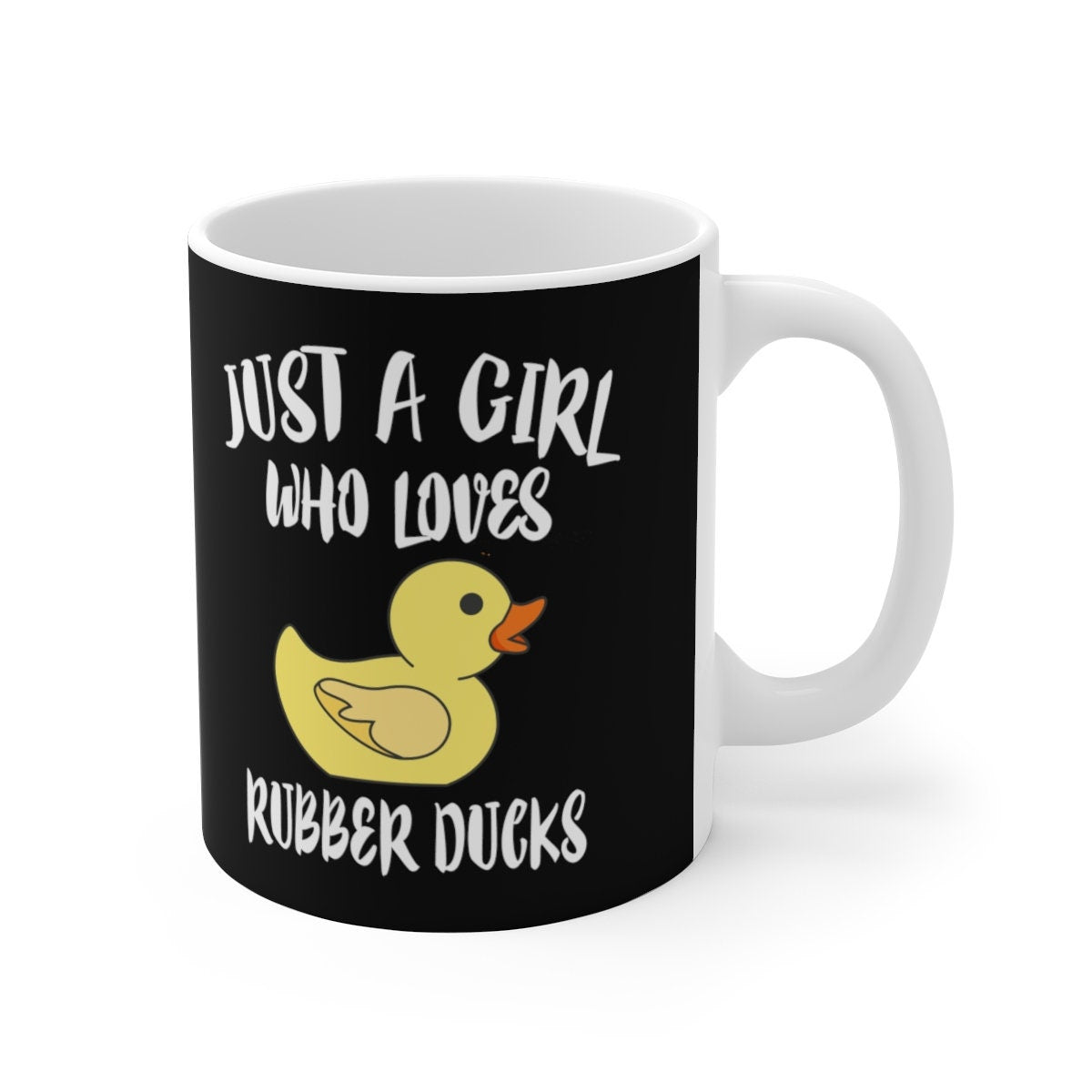 Just A Girl Who Loves Rubber Ducks Tee Coffee Mug, Rubber Duck Lover Gift, Rubber Duck Animal Mug Image 1