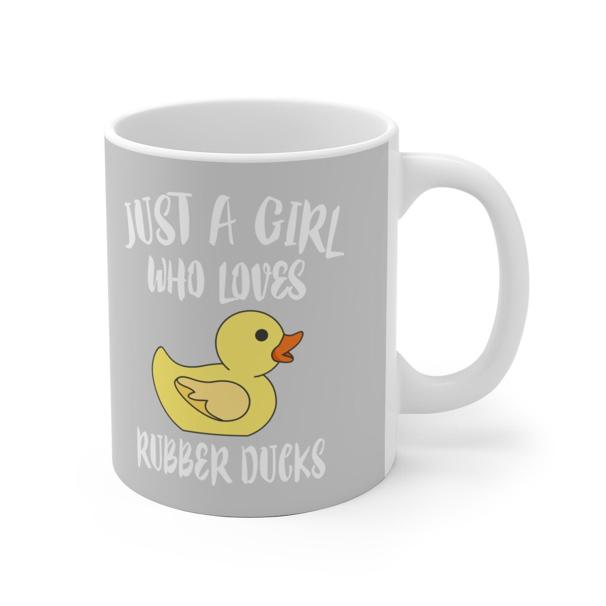 Just A Girl Who Loves Rubber Ducks Tee Coffee Mug, Rubber Duck Lover Gift, Rubber Duck Animal Mug Image 2