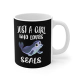 Just A Girl Who Loves Seals Tee Coffee Mug, Seal Lover Gift, Seal Animal Mug Image 1