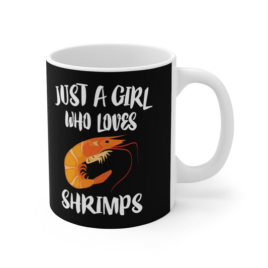 Shrimp Coffee Mug for Girls - shrimp print ceramic mug
