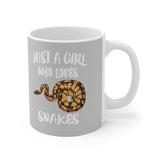 Just A Girl Who Loves Snakes Python Tee Coffee Mug, Snake Lover Gift, Snake Animal Mug Image 2