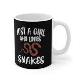 Just A Girl Who Loves Snakes Tee Coffee Mug, Snake Lover Gift, Snake Animal Mug Image 2