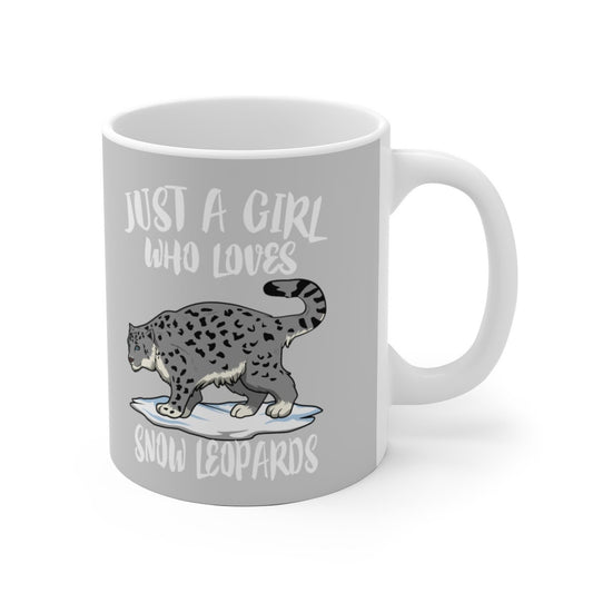Just A Girl Who Loves Snow Leopards Coffee Mug - snow leopard print design