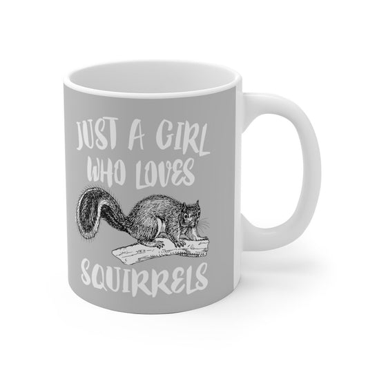 Just A Girl Who Loves Squirrels Coffee Mug - squirrel print design