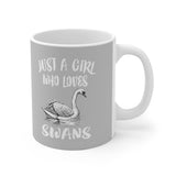 Just A Girl Who Loves Swans Bird Tee Coffee Mug, Swan Lover Gift, Birding Animal Mug Image 2