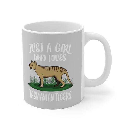 Just A Girl Who Loves Tasmanian Tigers Coffee Mug - tasmanian tiger print design