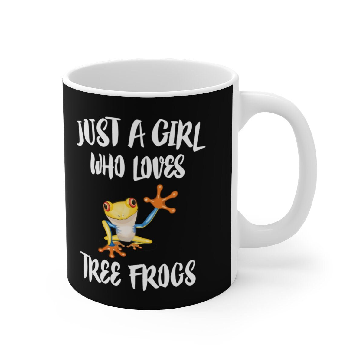 Just A Girl Who Loves Tree Frogs Tee Coffee Mug, Tree Frog Lover Gift, Tree Frog Animal Mug Image 1