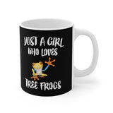 Just A Girl Who Loves Tree Frogs Tee Coffee Mug, Tree Frog Lover Gift, Tree Frog Animal Mug Image 1