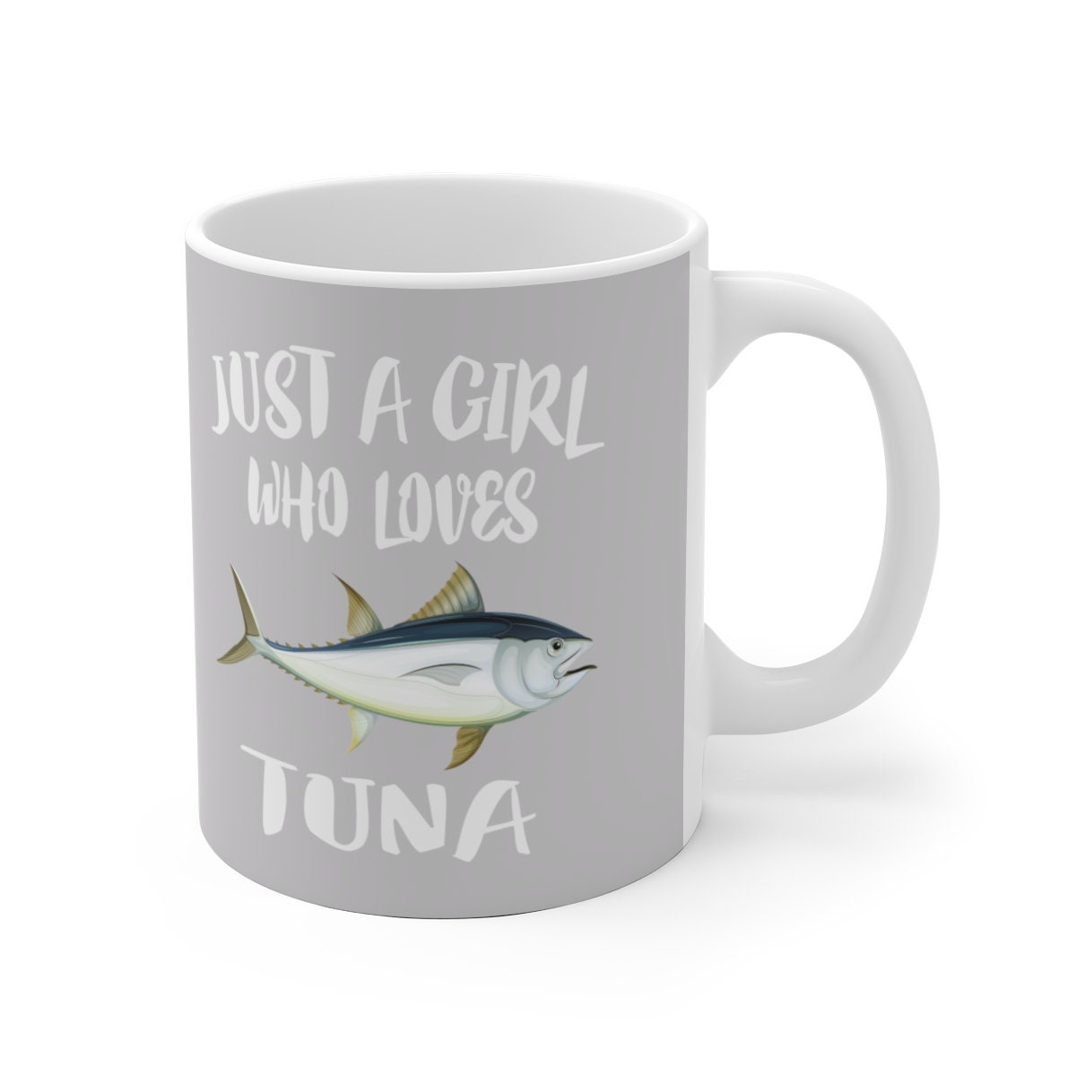 Just A Girl Who Loves Tuna Fish Tee Coffee Mug, Tuna Lover Gift, Tuna Animal Mug Image 2