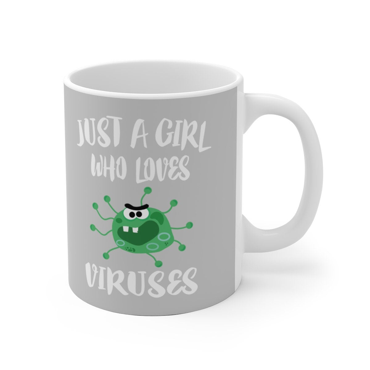 Just A Girl Who Loves Viruses Tee Coffee Mug, Virus Lover Gift, Virus Animal Mug Image 2