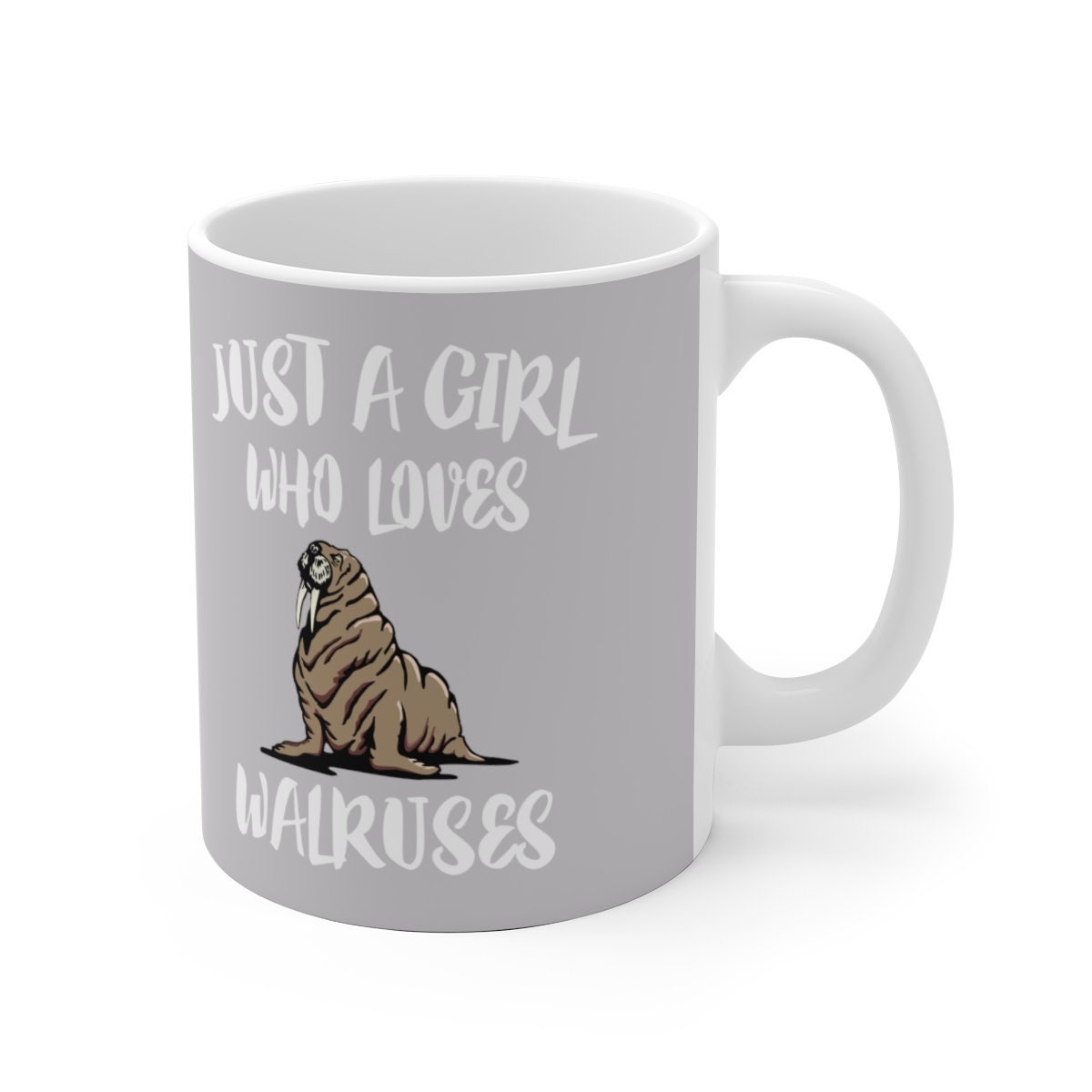 Just A Girl Who Loves Walruses Tee Coffee Mug, Walrus Lover Gift, Walrus Animal Mug Image 2
