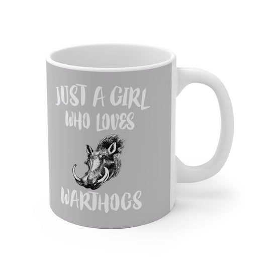 Just A Girl Who Loves Warthogs Tee Coffee Mug, Warthog Lover Gift, Warthog Animal Mug Image 1