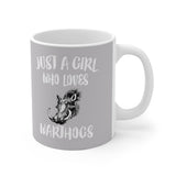 Just A Girl Who Loves Warthogs Tee Coffee Mug, Warthog Lover Gift, Warthog Animal Mug Image 1