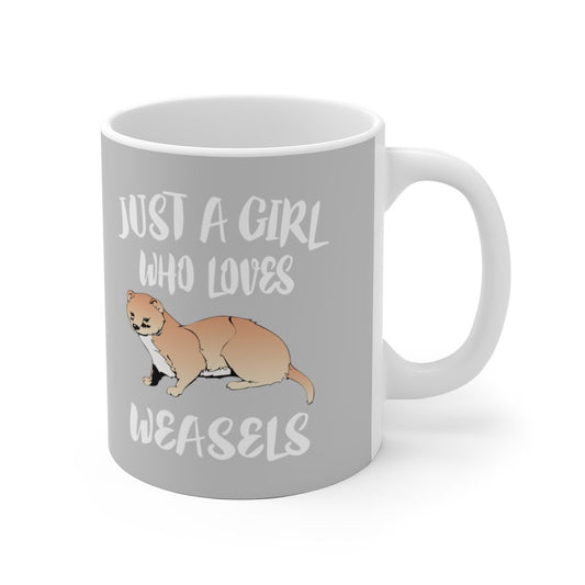Just A Girl Who Loves Weasels Coffee Mug - weasel print design