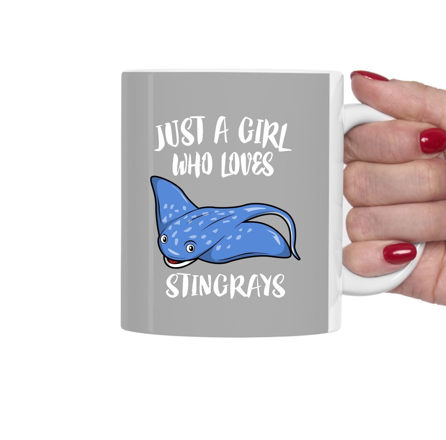 Just A Girl Who Loves Stingrays Tea Coffee Mug, Stingray Lover Gift, Stingray Animal Mug Image 2
