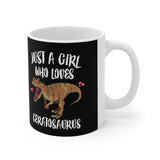 Just A Girl Who Loves Ceratosaurus Dinosaur Tee Coffee Mug, Ceratosaurus Lover Gift, Ceratosaurus Animal Mug Image 2