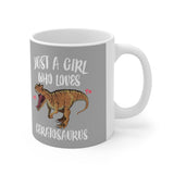 Just A Girl Who Loves Ceratosaurus Dinosaur Tee Coffee Mug, Ceratosaurus Lover Gift, Ceratosaurus Animal Mug Image 1