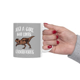Just A Girl Who Loves Carnotaurus Dinosaur Tee Coffee Mug, Carnotaurus Lover Gift, Carnotaurus Animal Mug Image 2
