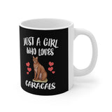 Just A Girl Who Loves Caracals Cats Tee Coffee Mug, Caracal Lover Gift, Caracal Animal Mug Image 1