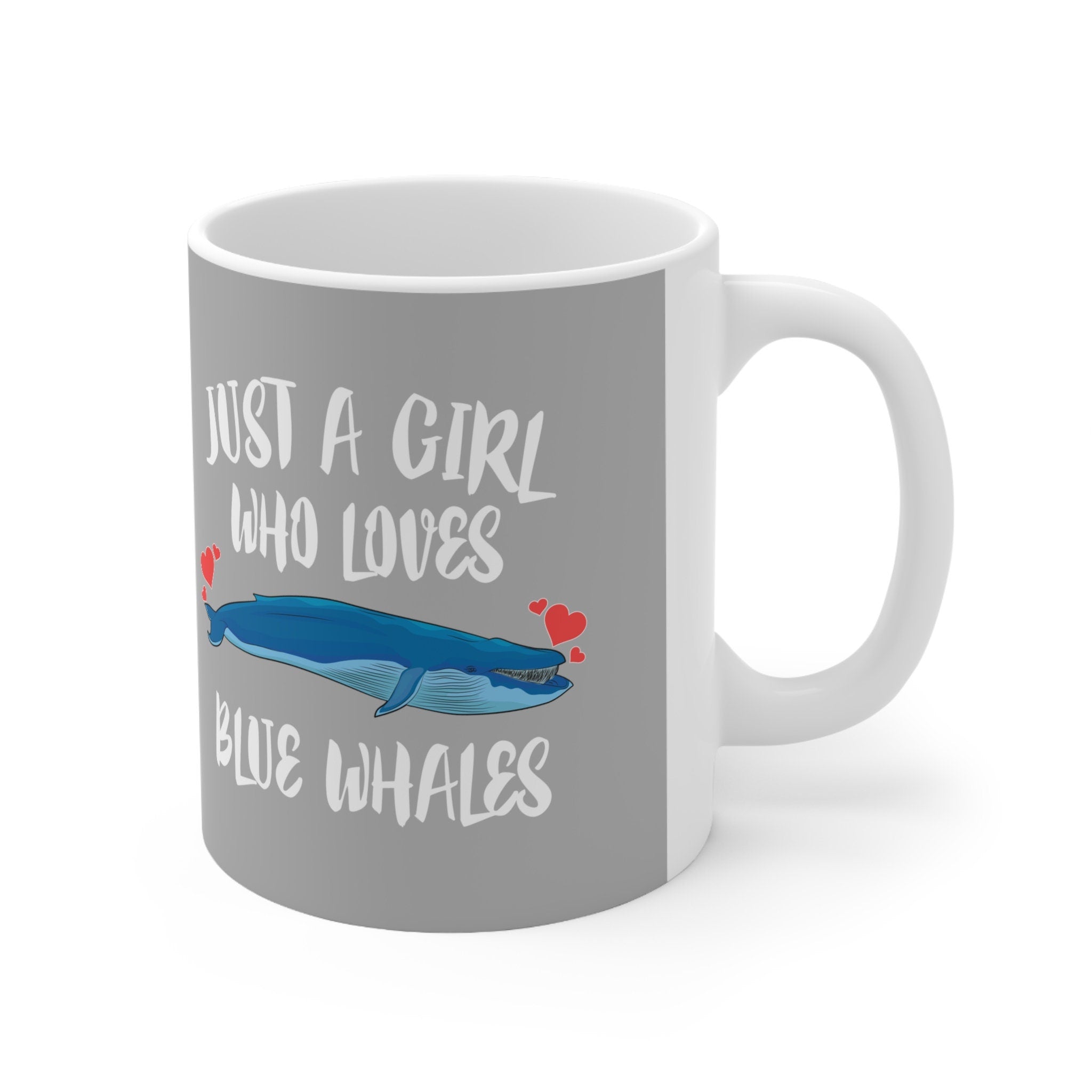 Just A Girl Who Loves Blue Whales Tee Coffee Mug, Blue Whale Lover Gift, Whale Animal Mug Image 2