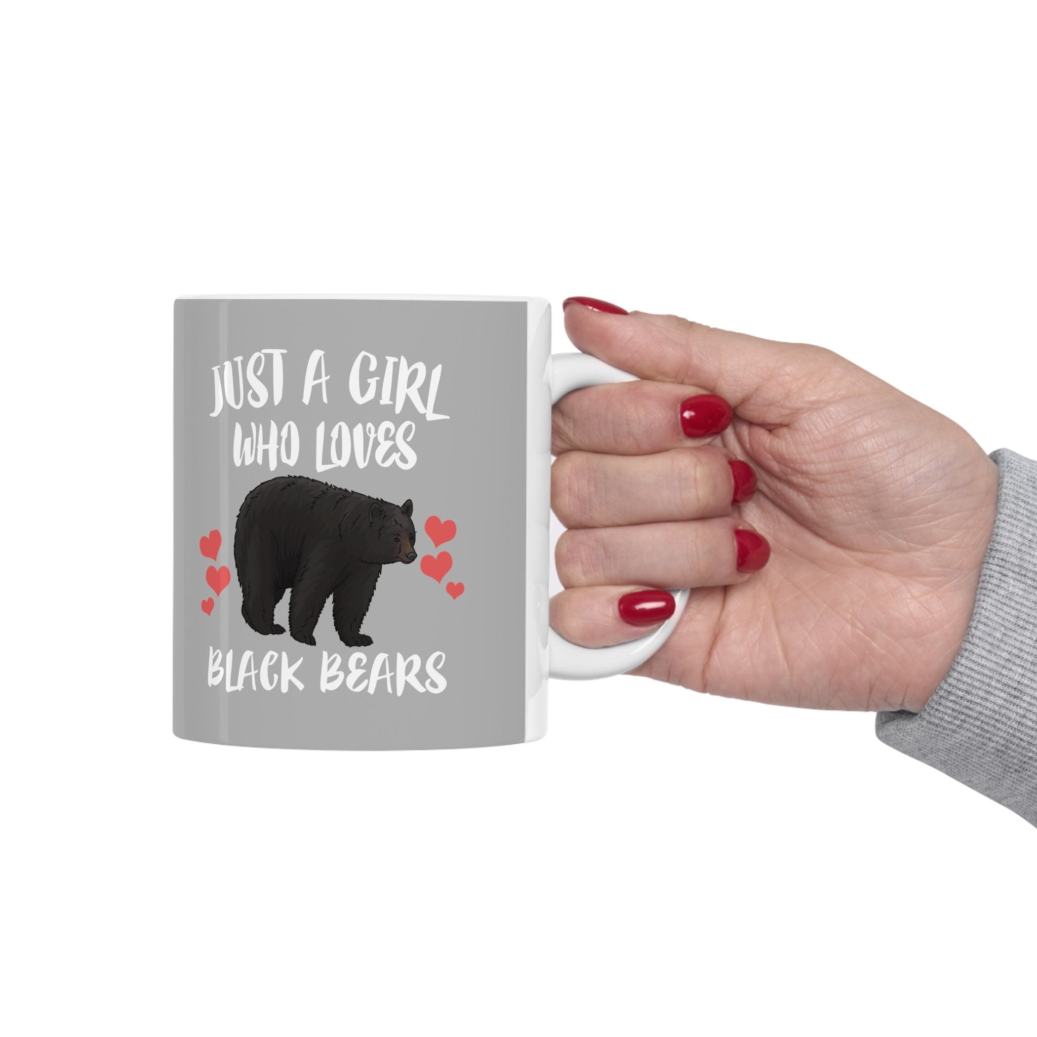 Just A Girl Who Loves Black Bears Tee Coffee Mug, Black Bear Lover Gift, Bear Animal Mug Image 2
