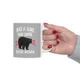 Just A Girl Who Loves Black Bears Tee Coffee Mug, Black Bear Lover Gift, Bear Animal Mug Image 2
