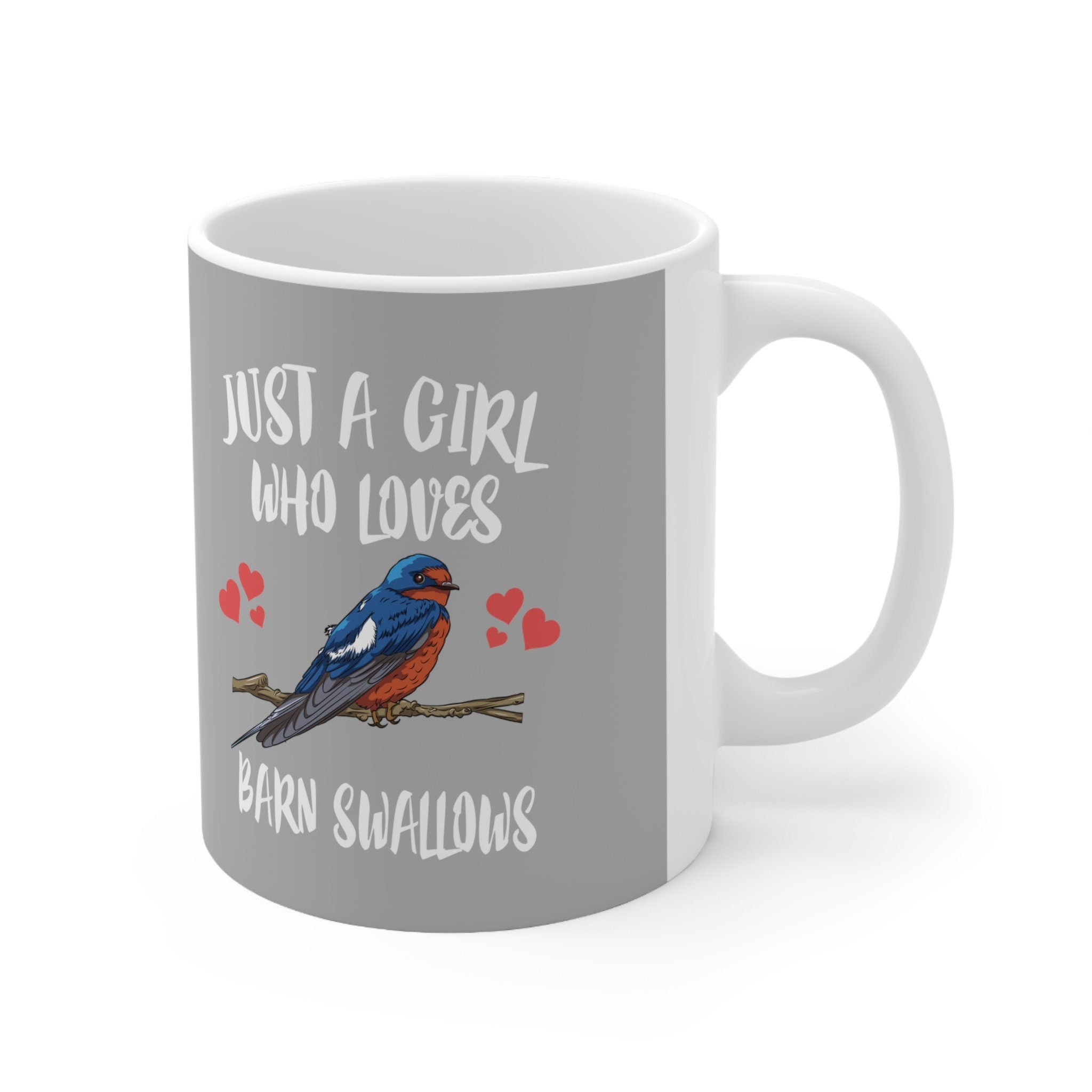 Just A Girl Who Loves Barn Swallows Bird Tee Coffee Mug, Swallow Lover Gift, Birding Animal Mug Image 1