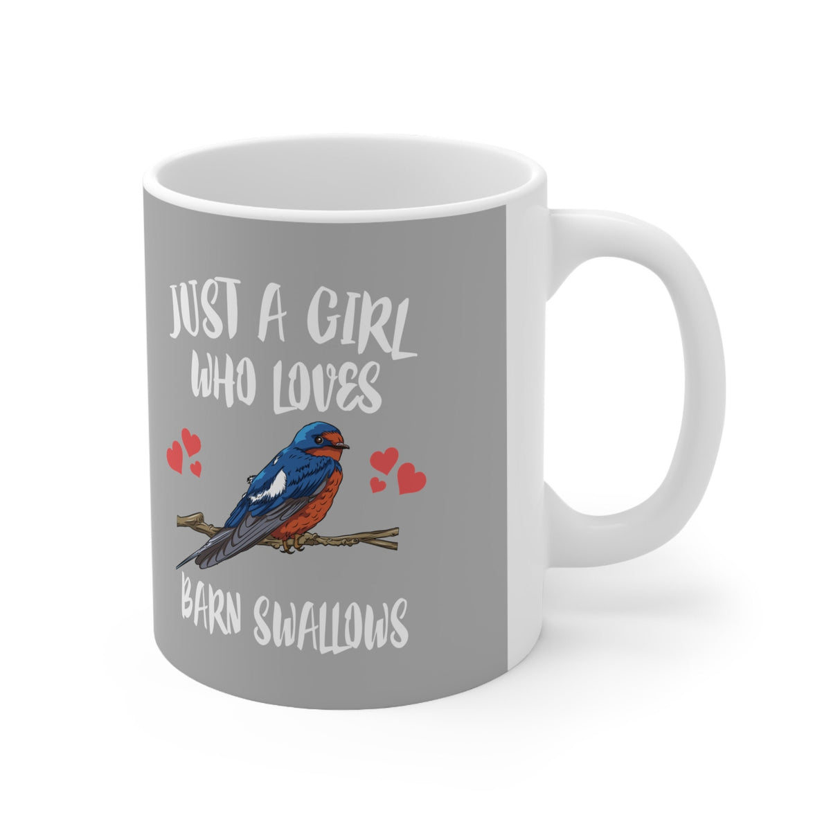 Just A Girl Who Loves Barn Swallows Bird Tee Coffee Mug, Swallow Lover Gift, Birding Animal Mug Image 1